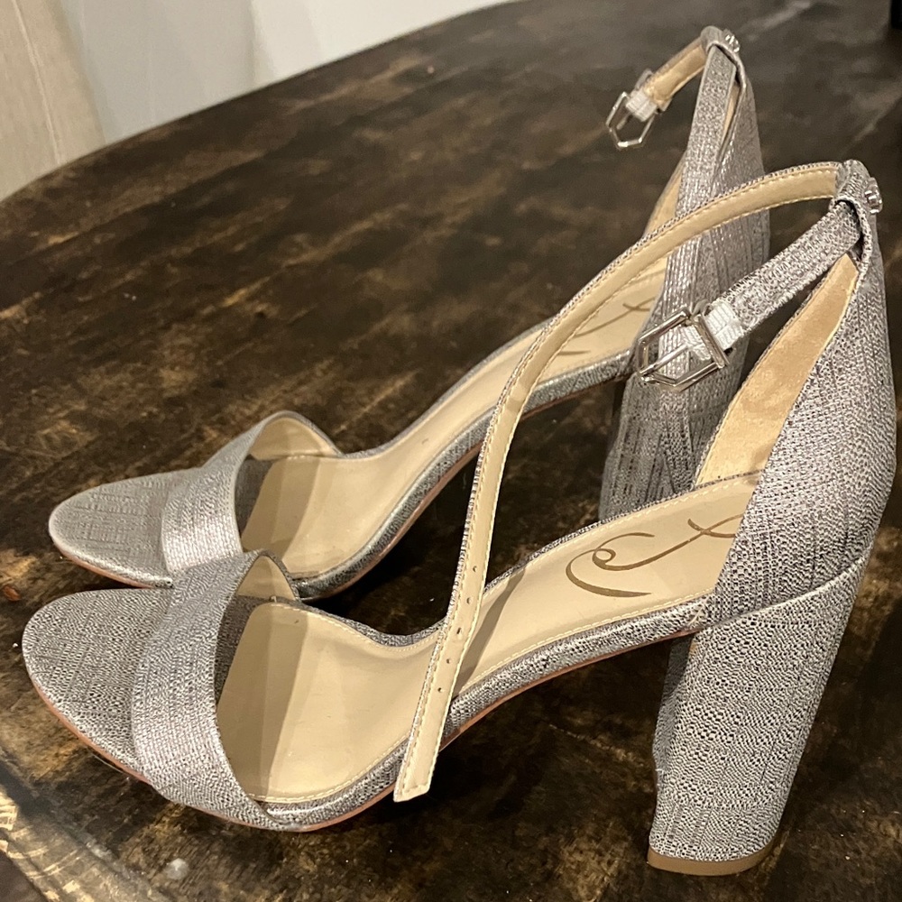 Sam Edelman Silver Block Heel Sandals